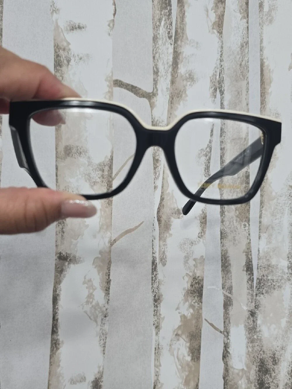 Tory Burch Black Square Optical Glasses with Tan Logo Case